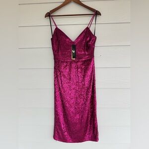 Donna Karan New York Sequin Cocktail Dress – Size 8 – Magenta – NWT